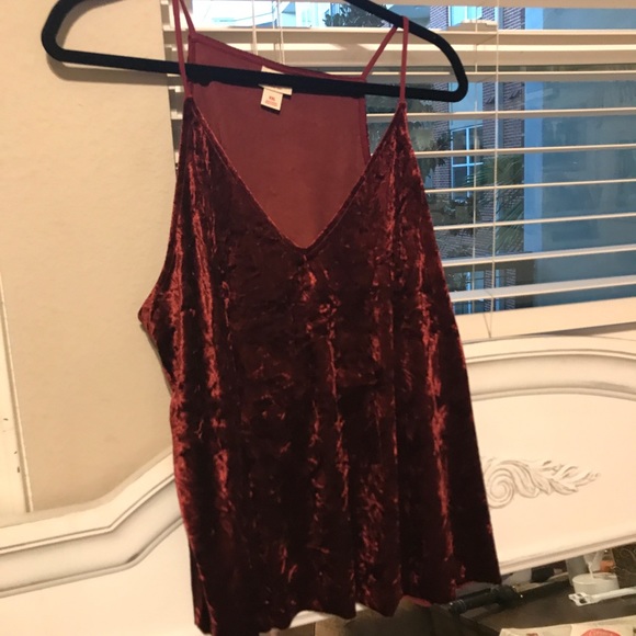 Mossimo Supply Co. Tops - Velvet burgundy tank top Mossimo Supply Co. Tops - Velvet burgundy tank top